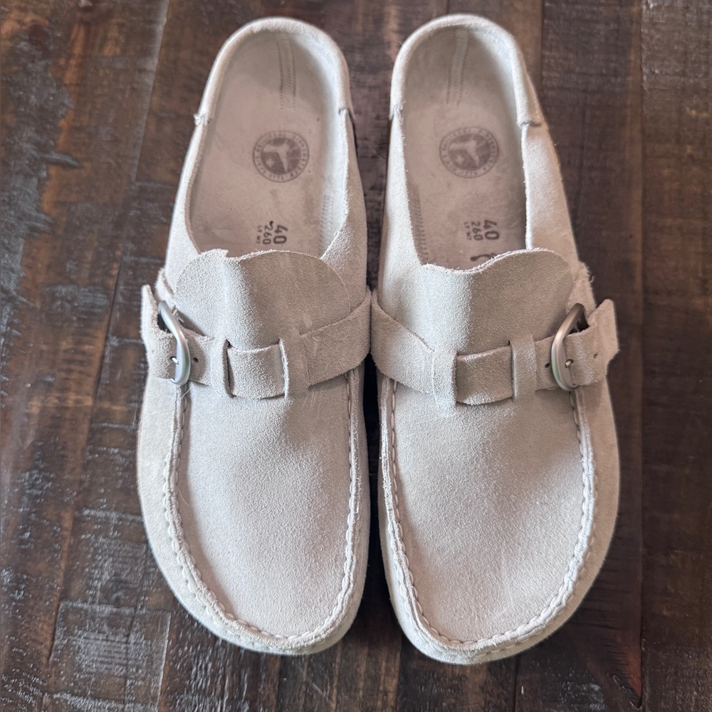 Birkenstock Cream Suede Mules